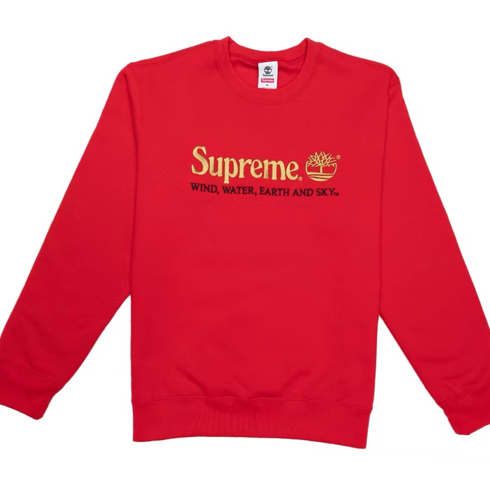 Supreme x Timberland Red Crewneck Sweater Brand New